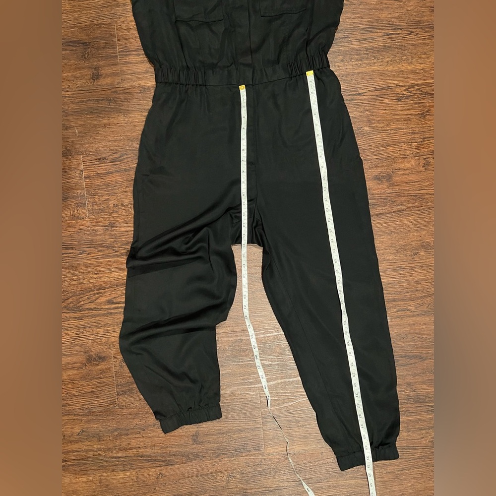 Banana Republic Womens Jumpsuit Tencel Flightless Utility Black Button Size 12 - Picture 14 of 16